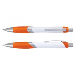 Plastic Promotional Pens - Borg Pen - White Barrel