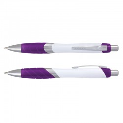 Plastic Promotional Pens - Borg Pen - White Barrel