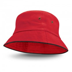 Wide Brim Hats - Bondi Bucket Hat - Black Sandwich Trim