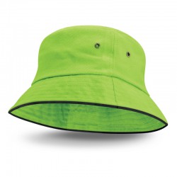 Wide Brim Hats - Bondi Bucket Hat - Black Sandwich Trim