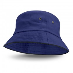 Wide Brim Hats - Bondi Bucket Hat - Black Sandwich Trim