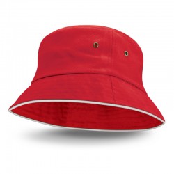 Wide Brim Hats - Bondi Bucket Hat - White Sandwich Trim