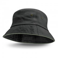 Wide Brim Hats - Bondi Bucket Hat - Coloured Sandwich Trim
