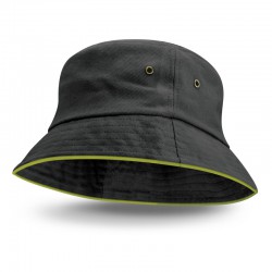 Wide Brim Hats - Bondi Bucket Hat - Coloured Sandwich Trim