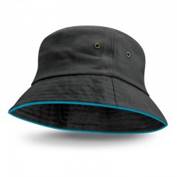 Wide Brim Hats - Bondi Bucket Hat - Coloured Sandwich Trim