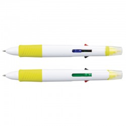 Plastic Promotional Pens - Tetra Highlighter Plastic Pen