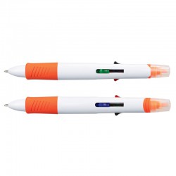 Plastic Promotional Pens - Tetra Highlighter Plastic Pen