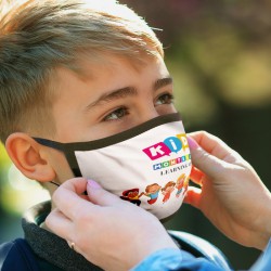 Portable Headphones - Full Colour 3-Ply Reusable Face Mask - Indent