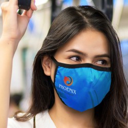 Portable Headphones - Full Colour Reusable Face Mask Premium - Indent