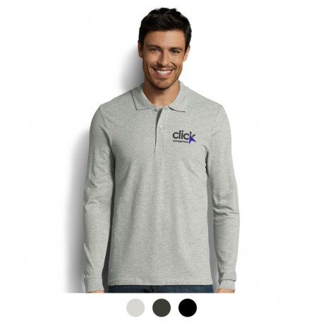 Men's Promotional Polo Shirts - SOLS Perfect Mens Long Sleeve Polo