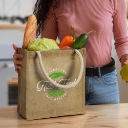 Calico & Jute Bags - Monza Starch Jute Tote Bag