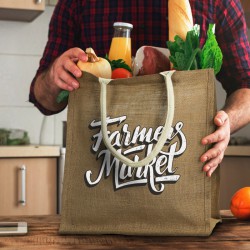 Calico & Jute Bags - Lanza Starch Jute Tote Bag