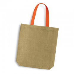 Calico & Jute Bags - Thera Jute Tote Bag - Coloured Handles