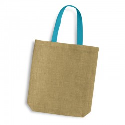 Calico & Jute Bags - Thera Jute Tote Bag - Coloured Handles