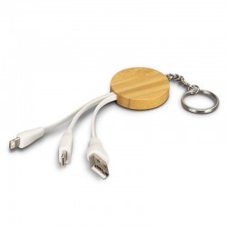 Shopping Tote Bags - Bamboo Charging Cable Key Ring - Round