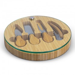 Cheese Sets - Glass & Bamboo Cheese Board