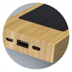 Custom Printed Lanyards - Bamboo Solar Power Bank AUS