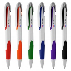 Plastic Promotional Pens - Keely White Plastic Pen