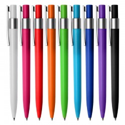 Plastic Promotional Pens - Torino Silver Plastic Pen