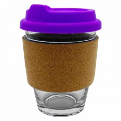 Reusable Coffee Cups - Glass - Carlo Glass Coffee Cup - Cork Band 340ml