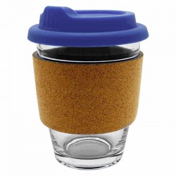 Reusable Coffee Cups - Glass - Carlo Glass Coffee Cup - Cork Band 340ml