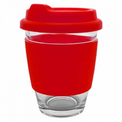 Reusable Coffee Cups - Glass - Carlo Glass Coffee Cup - Silicone Band 340ml