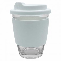 Reusable Coffee Cups - Glass - Carlo Glass Coffee Cup - Silicone Band 340ml
