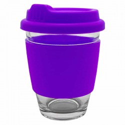 Reusable Coffee Cups - Glass - Carlo Glass Coffee Cup - Silicone Band 340ml