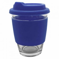 Reusable Coffee Cups - Glass - Carlo Glass Coffee Cup - Silicone Band 340ml