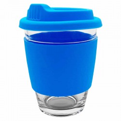 Reusable Coffee Cups - Glass - Carlo Glass Coffee Cup - Silicone Band 340ml