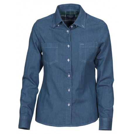 Ladies Corporate Shirts - James Harvest Jupiter Womens Denim Shirt