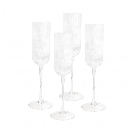 Printed Glasses - Atticus Ribbed Champagne Glasses