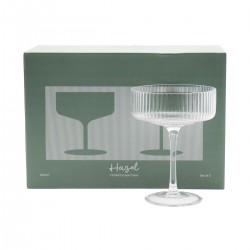 Printed Glasses - Hazel Ribbed Coupe Glasses
