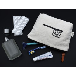 Toiletry Bags - Calico Toiletry/Makeup Bag 14.5cmx22.5cm