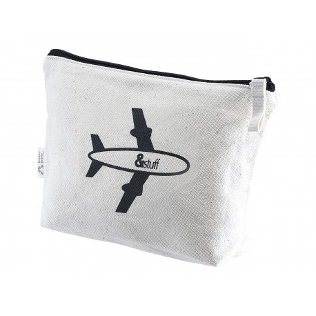 Travel & Trolley Bags - Calico Travel Pouch 14.5cm x22.5cm x5cm