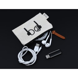 Tote & Calico Bags - Calico Earphone Pouch 8.5cm x 13cm