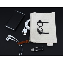 Tote & Calico Bags - Calico Earphone Pouch 12.5cm x 17cm