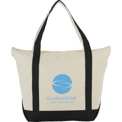 Non Woven Bags - 12 oz Zippered Cotton Tote