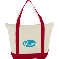 Non Woven Bags - 12 oz Zippered Cotton Tote