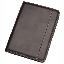 Non Leather Compendiums - Two Tone A4 Imitation Leather Zip Compendium