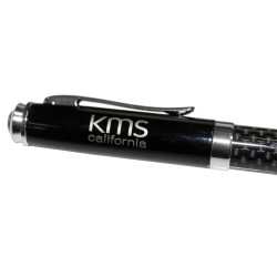 Metal Promotional Pens - Black Top Carbon Fibre Ballpoint Pen