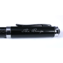 Metal Promotional Pens - Black Top Carbon Fibre Ballpoint Pen