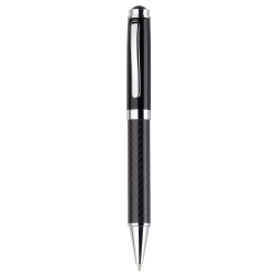 Metal Promotional Pens - Black Top Carbon Fibre Ballpoint Pen