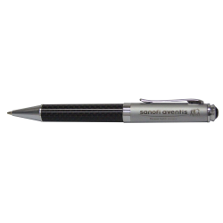 Metal Promotional Pens - Silver Top Carbon Fibre Ballpoint Pen