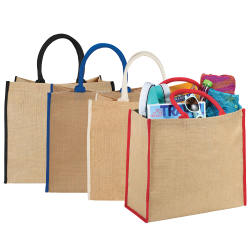 Calico & Jute Bags - Colour Highlighted Large Jute Tote