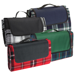 Picnic Blankets - Folding Picnic Rug with Coloured Flap