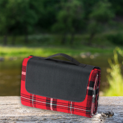 Picnic Blankets - Folding Picnic Rug with Coloured Flap
