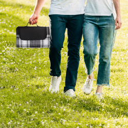 Picnic Blankets - Folding Picnic Rug with Coloured Flap