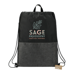 Duffle Bags & Sacks - Ash Zippered Recycled Drawstring Bag