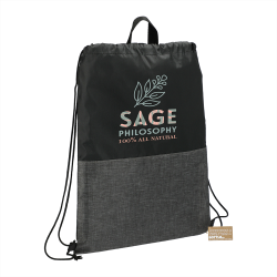 Duffle Bags & Sacks - Ash Zippered Recycled Drawstring Bag